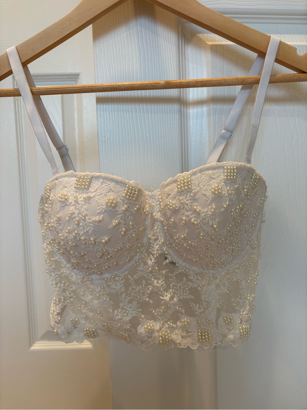 Windsor White Beaded Bustier